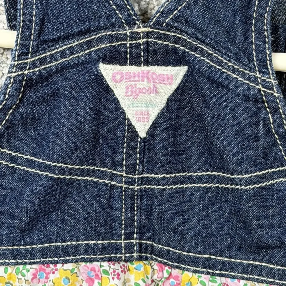 OshKosh B'gosh Overall Dress 18M Prairie Shabby Chic Cottagecore Summer Fairy